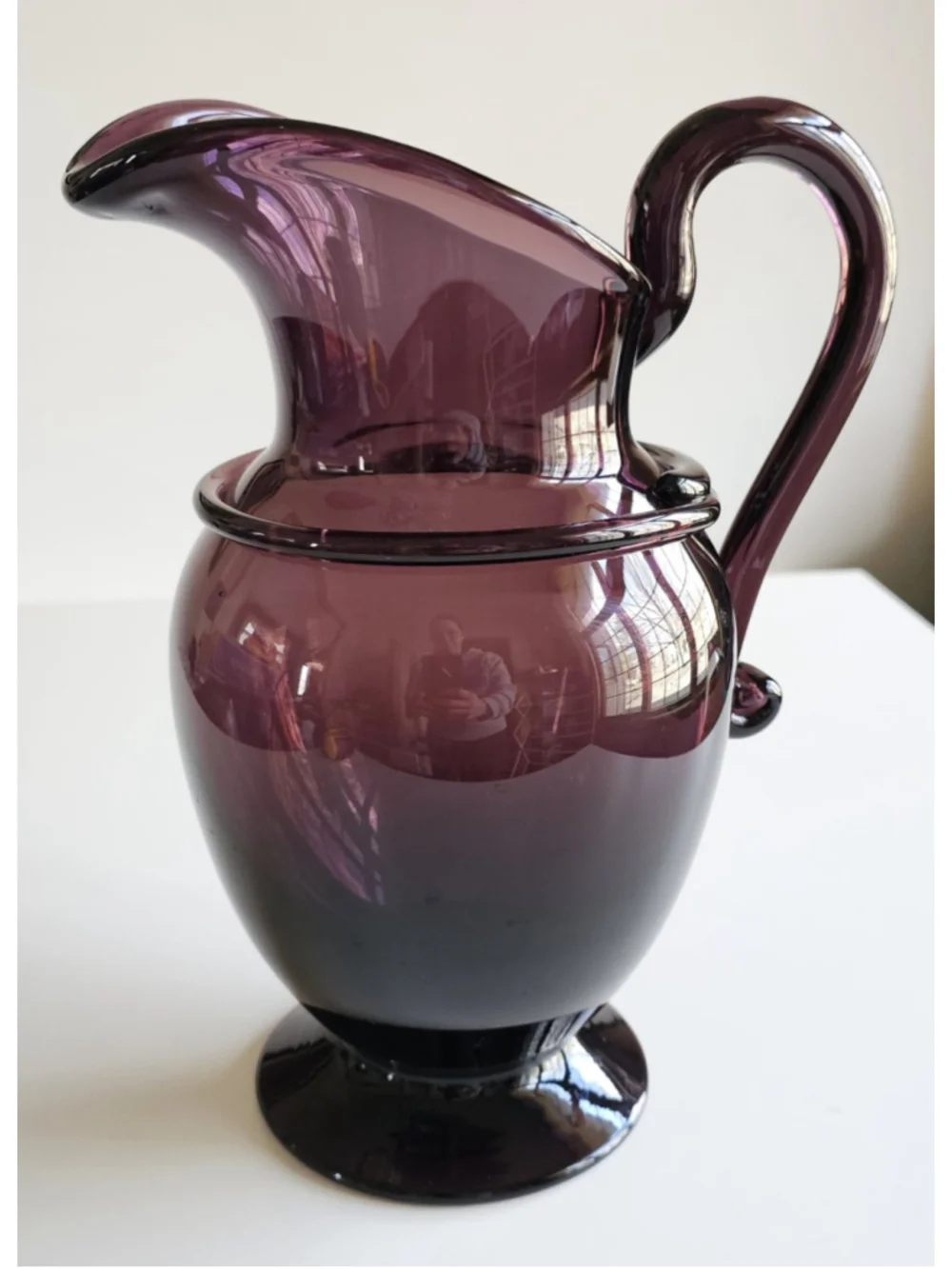 Metropolitan Museum of Art Saratoga Portugal Amethyst Glass Pitcher MCM Style